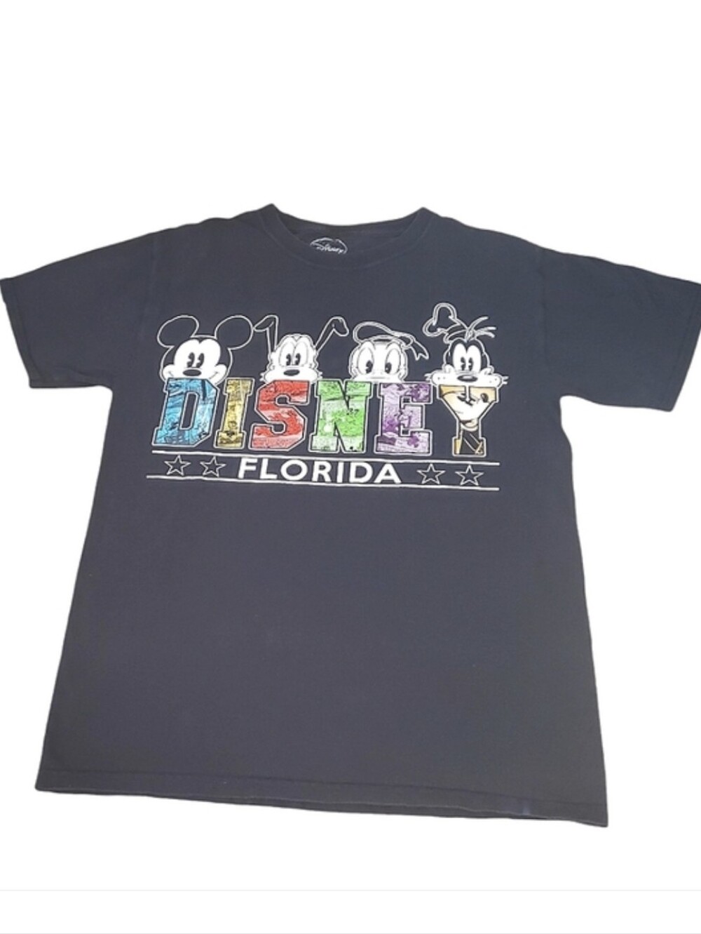 DISNEY Black Colorful Comic Strip Character Graphic T-Shirt – Small